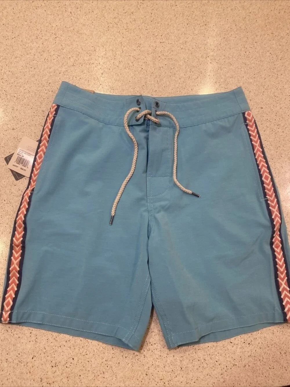 Faherty Brand Men's Vintage Tape Board shorts Trunks Sky Blue Size 28 - 7